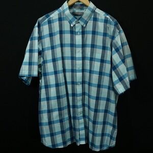 Daniel Cremieux Signature Mens 2XL Blue Plaid Shirt Short Sleeve Button Down XXL